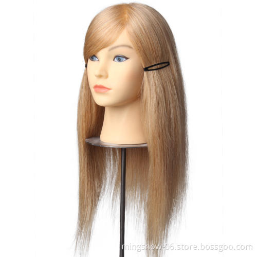 Blonde long hair mannequin head 100 human hair